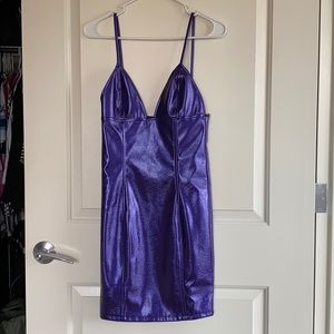 Up to no good - Leather mini dress - purple
